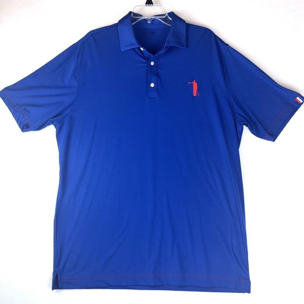 USAG Shirt Mens XL Tall Blue Golf Polo Carts U Suck At Golf Performance Stretch